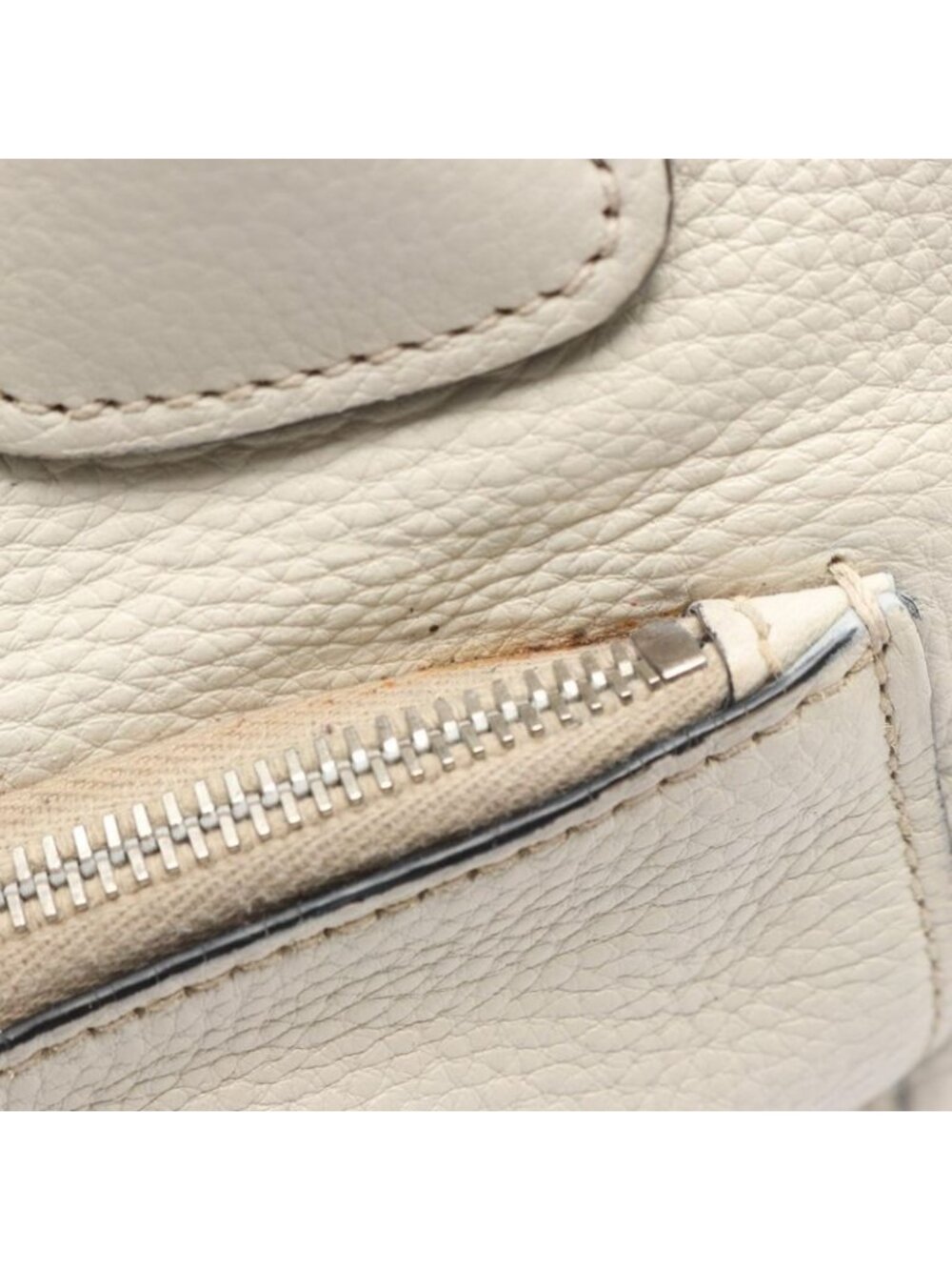 Prada Handbag White Leather Triangle Logo 2-Way Tote - Picture 10 of 11